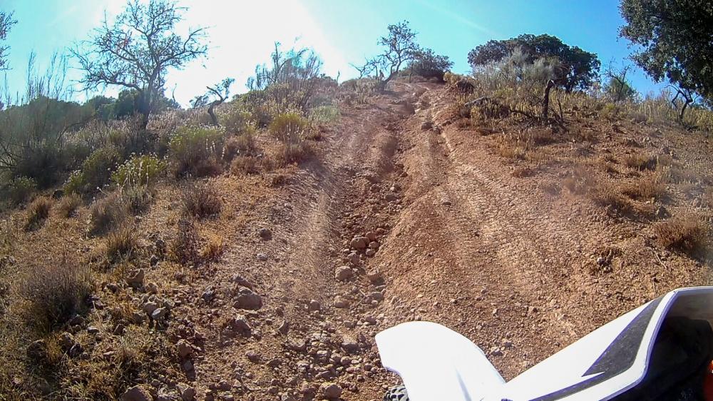 Off-road trail on varied challenging terrain