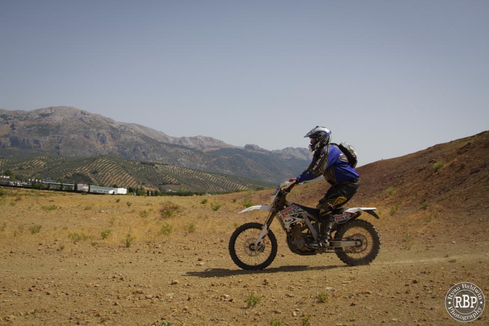 Practicing off-road riding skills on the training ground