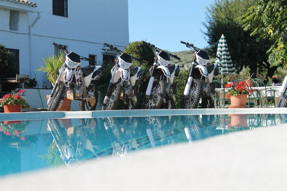 Just a few of our bikes at the poolside